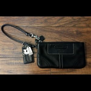 Coach Black Leather Wristlet